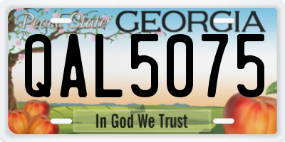 GA license plate QAL5075