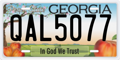 GA license plate QAL5077