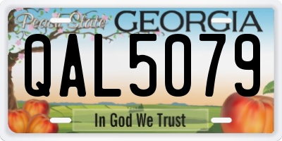 GA license plate QAL5079