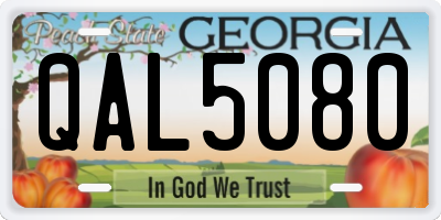 GA license plate QAL5080