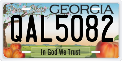 GA license plate QAL5082