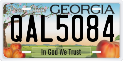 GA license plate QAL5084