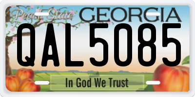 GA license plate QAL5085