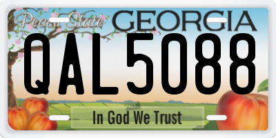 GA license plate QAL5088