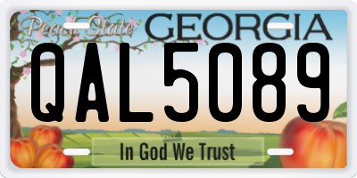 GA license plate QAL5089