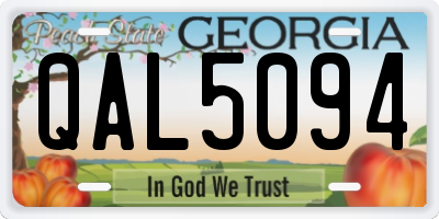 GA license plate QAL5094