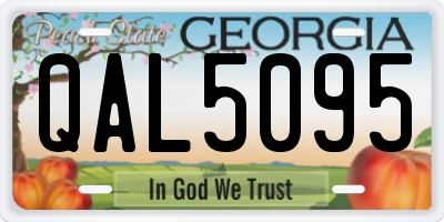 GA license plate QAL5095