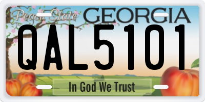 GA license plate QAL5101