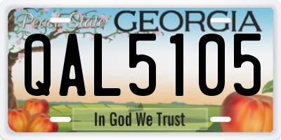 GA license plate QAL5105