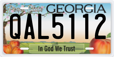 GA license plate QAL5112