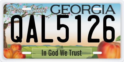 GA license plate QAL5126