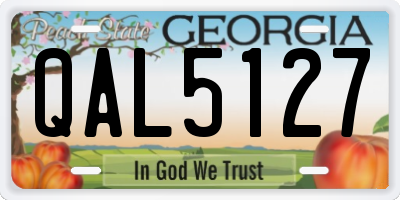 GA license plate QAL5127