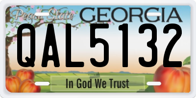 GA license plate QAL5132