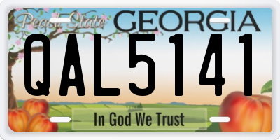 GA license plate QAL5141