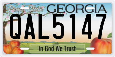 GA license plate QAL5147