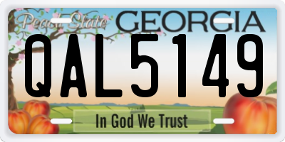 GA license plate QAL5149