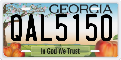 GA license plate QAL5150