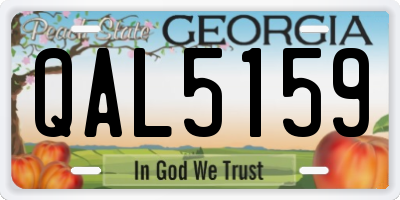 GA license plate QAL5159