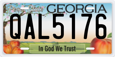 GA license plate QAL5176