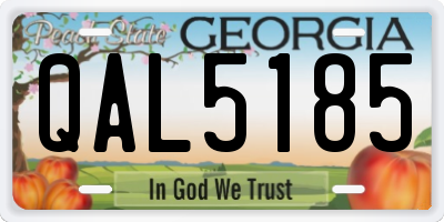 GA license plate QAL5185