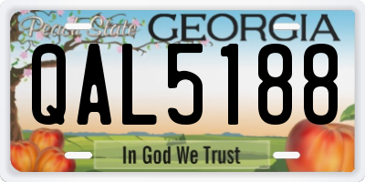 GA license plate QAL5188