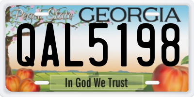 GA license plate QAL5198