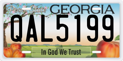 GA license plate QAL5199