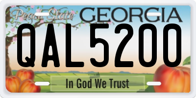 GA license plate QAL5200