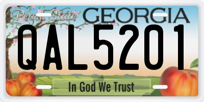 GA license plate QAL5201