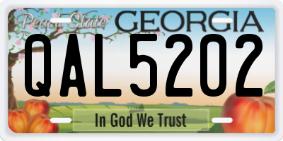 GA license plate QAL5202