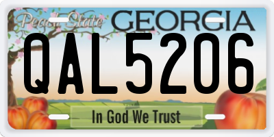 GA license plate QAL5206