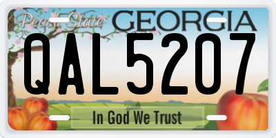 GA license plate QAL5207