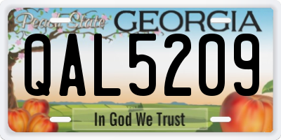 GA license plate QAL5209