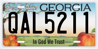 GA license plate QAL5211