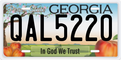 GA license plate QAL5220