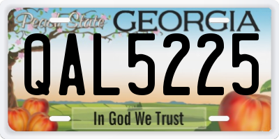 GA license plate QAL5225