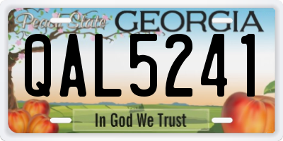 GA license plate QAL5241