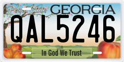 GA license plate QAL5246