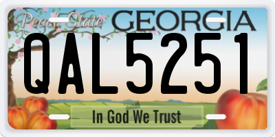 GA license plate QAL5251