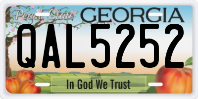 GA license plate QAL5252