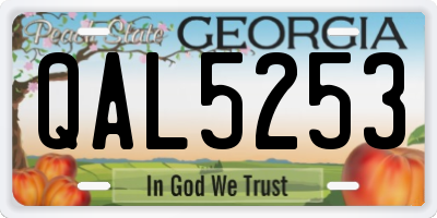 GA license plate QAL5253