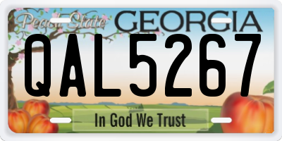 GA license plate QAL5267