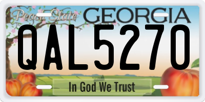 GA license plate QAL5270