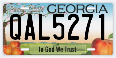 GA license plate QAL5271