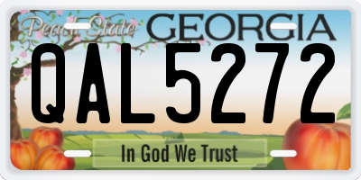 GA license plate QAL5272