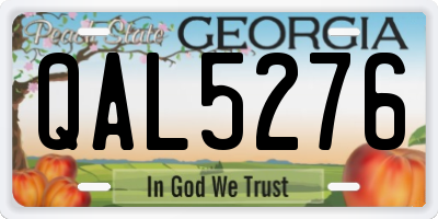 GA license plate QAL5276