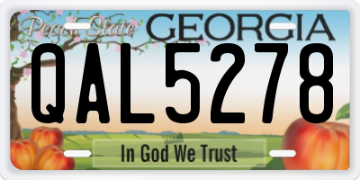 GA license plate QAL5278