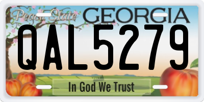 GA license plate QAL5279