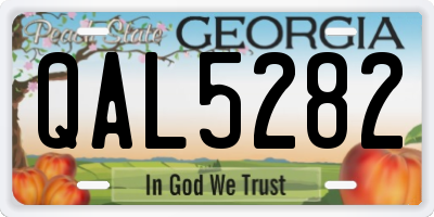 GA license plate QAL5282