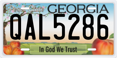 GA license plate QAL5286